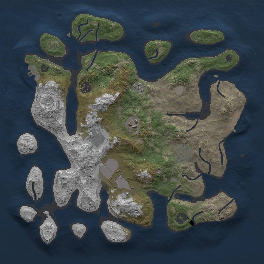 Rust Map: Procedural Map, Size: 3500, Seed: 451724812, 14 Monuments