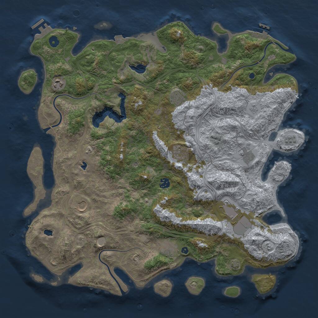 Rust Map: Procedural Map, Size: 4500, Seed: 1882818237, 15 Monuments