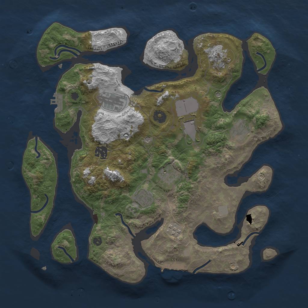 Rust Map: Procedural Map, Size: 3500, Seed: 1279352400, 16 Monuments