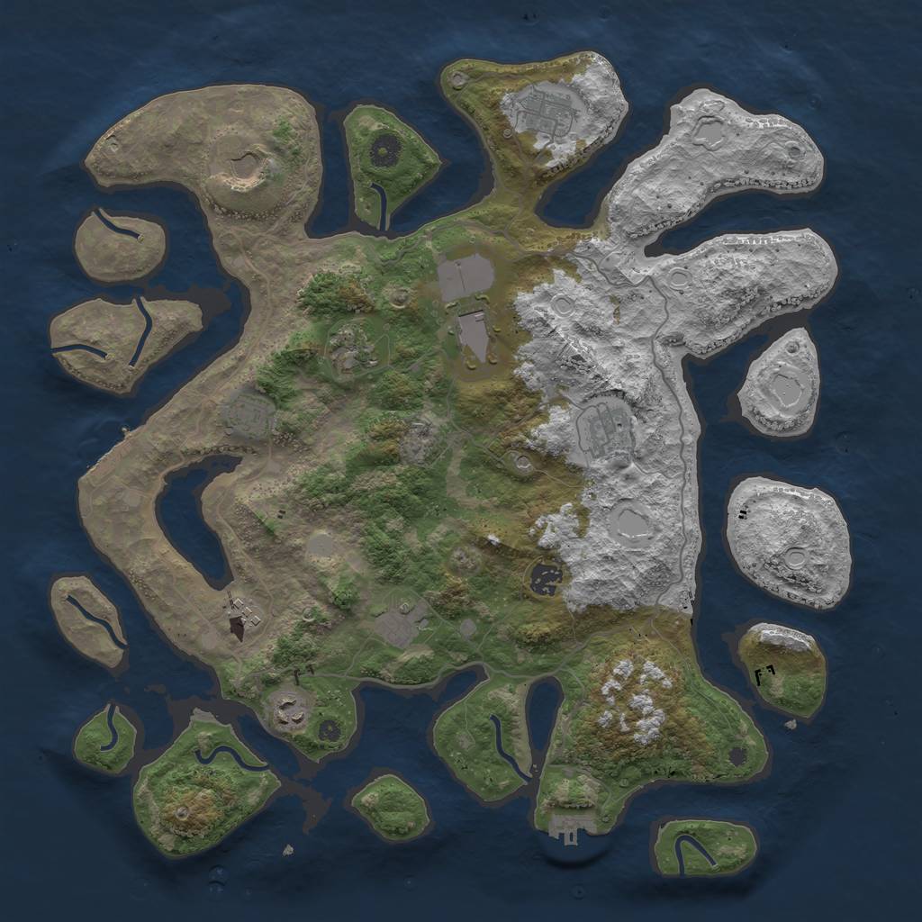 Rust Map: Procedural Map, Size: 4250, Seed: 34914, 18 Monuments