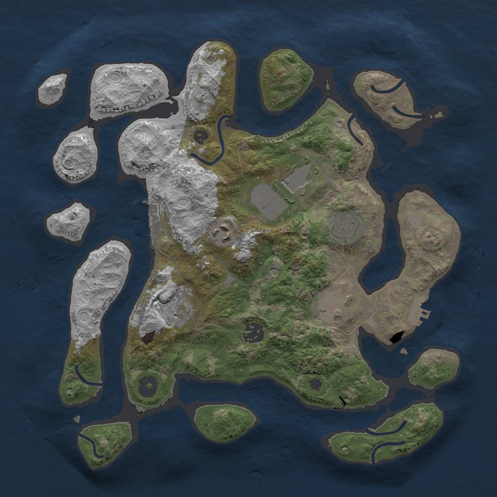 Rust Map: Procedural Map, Size: 3550, Seed: 472116, 14 Monuments