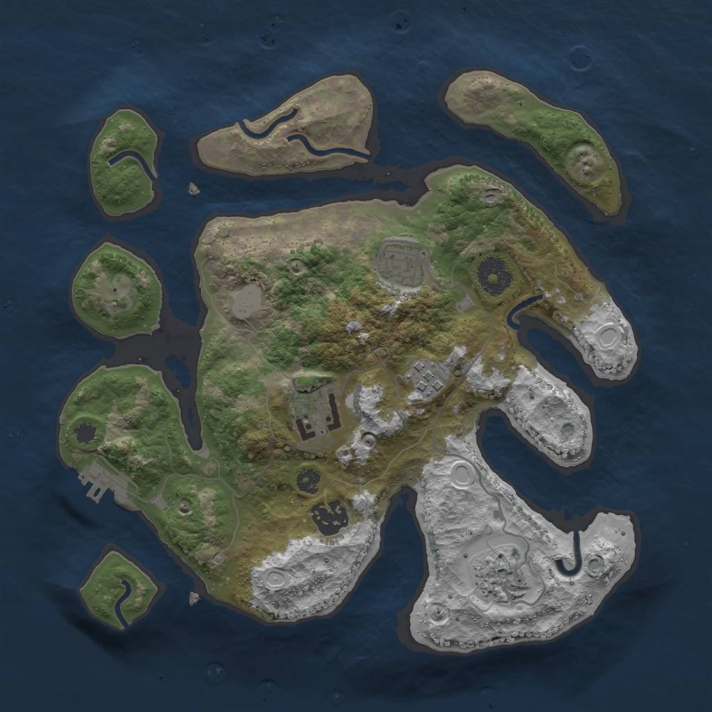 Rust Map: Procedural Map, Size: 3000, Seed: 1495323130, 11 Monuments