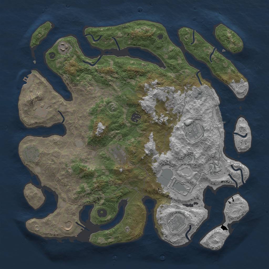 Rust Map: Procedural Map, Size: 4250, Seed: 3515357, 19 Monuments