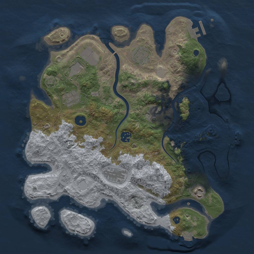 Rust Map: Procedural Map, Size: 3500, Seed: 782163, 14 Monuments