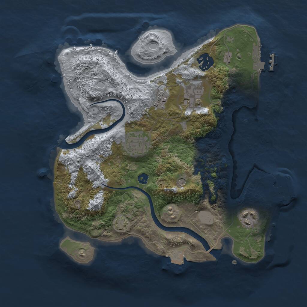 Rust Map: Procedural Map, Size: 2800, Seed: 256211, 10 Monuments