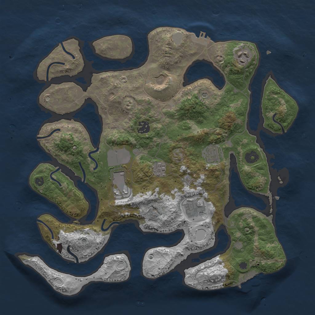 Rust Map: Procedural Map, Size: 3585, Seed: 993459, 15 Monuments