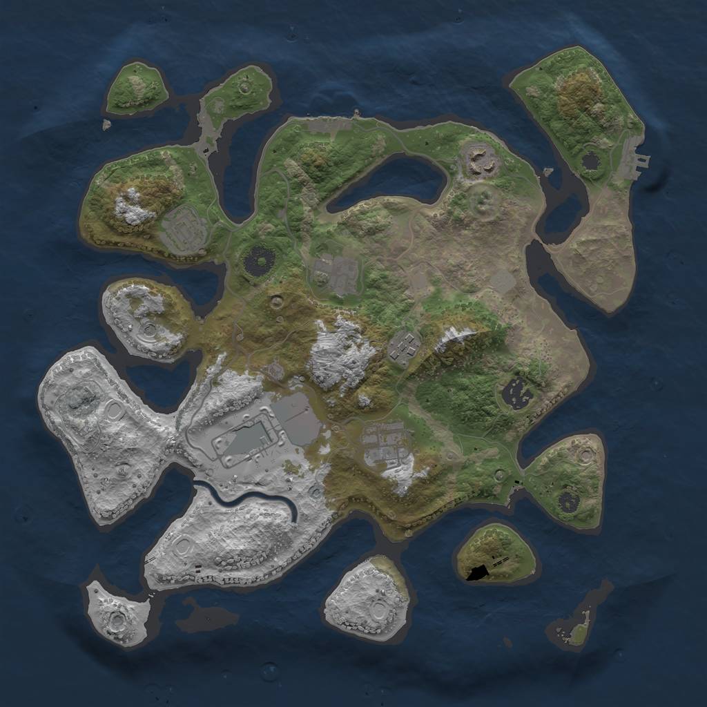 Rust Map: Procedural Map, Size: 3500, Seed: 5048742, 15 Monuments