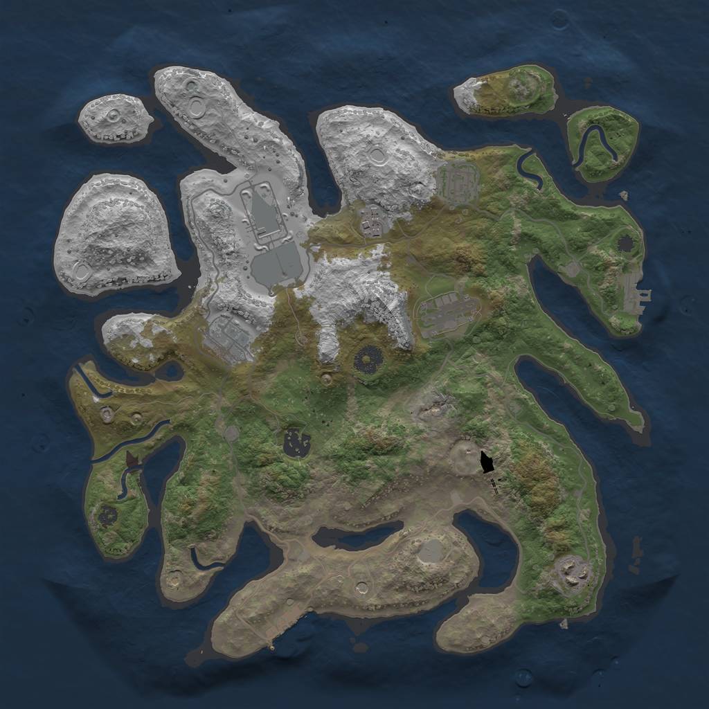 Rust Map: Procedural Map, Size: 3700, Seed: 810200612, 15 Monuments