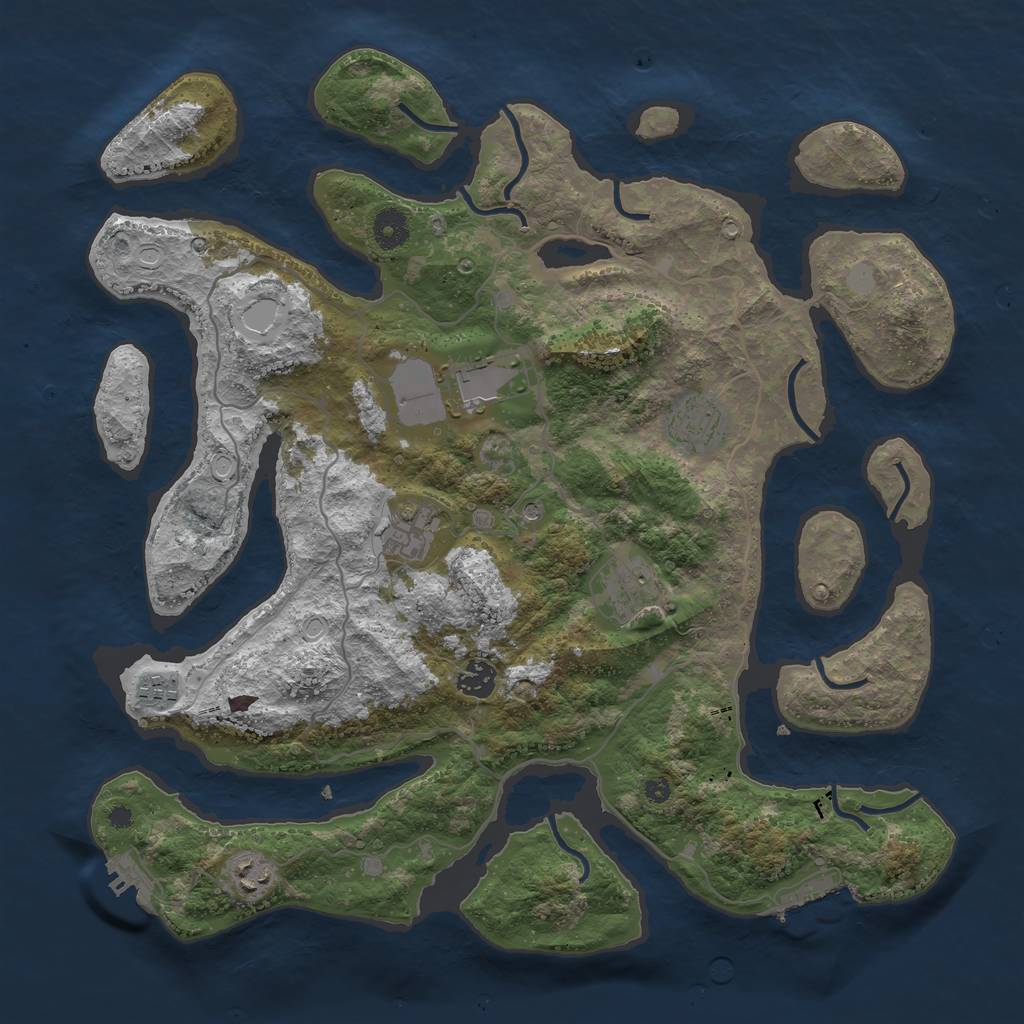 Rust Map: Procedural Map, Size: 4000, Seed: 470211, 15 Monuments