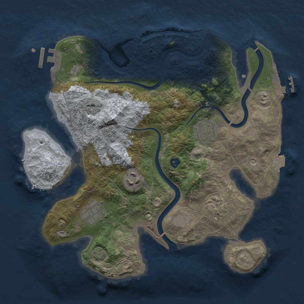 Rust Map: Procedural Map, Size: 3000, Seed: 651505928, 10 Monuments