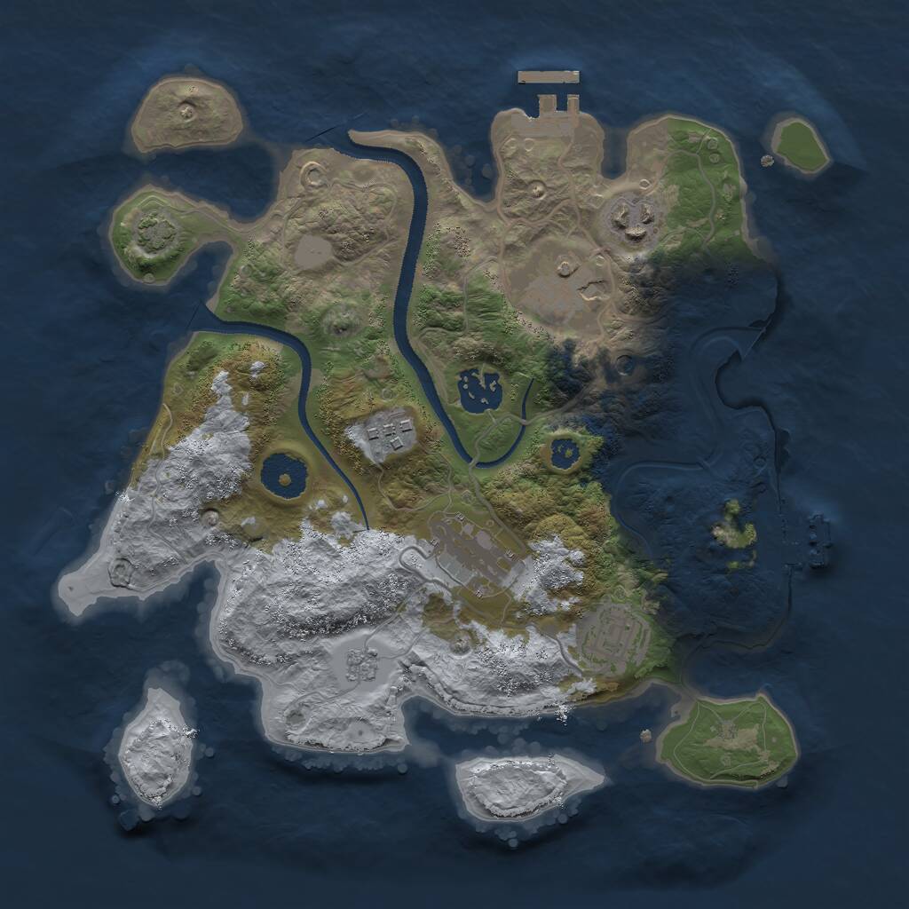Rust Map: Procedural Map, Size: 3000, Seed: 92404, 12 Monuments