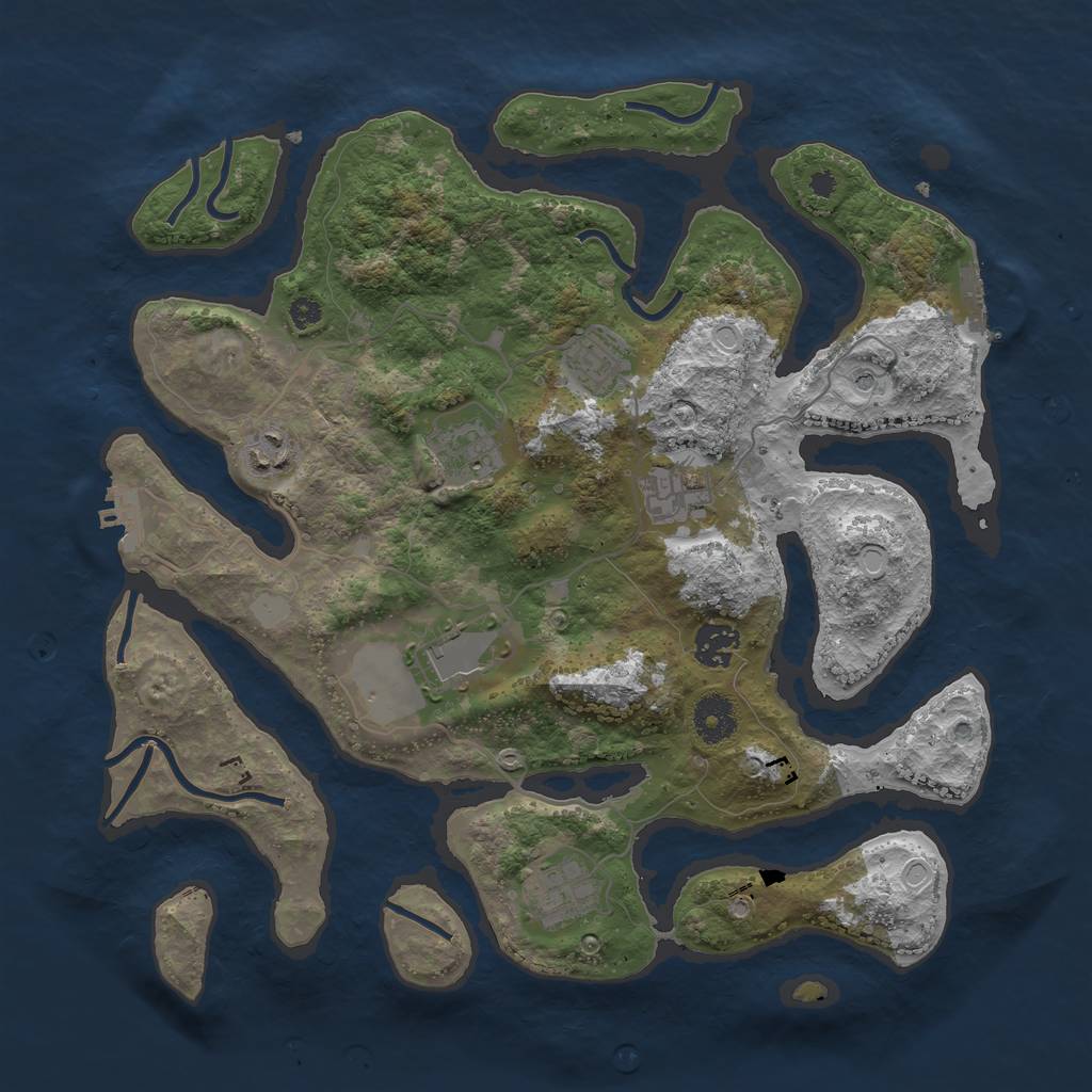 Rust Map: Procedural Map, Size: 3600, Seed: 24677595, 15 Monuments