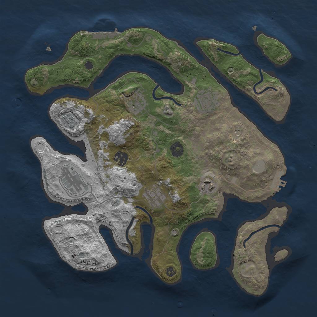 Rust Map: Procedural Map, Size: 3300, Seed: 529017, 15 Monuments