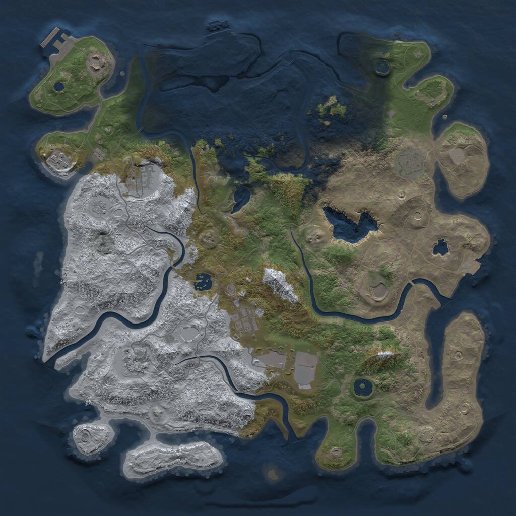 Rust Map: Procedural Map, Size: 4200, Seed: 635266, 15 Monuments