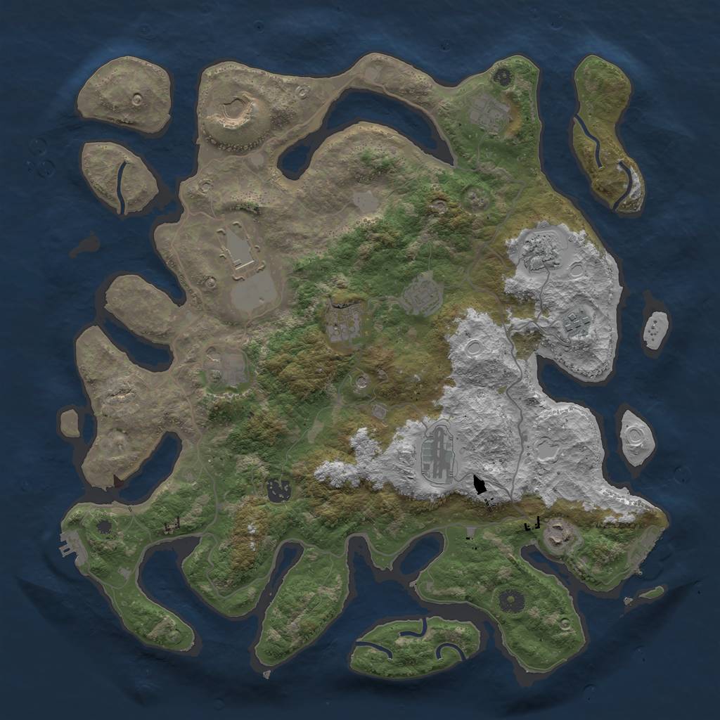 Rust Map: Procedural Map, Size: 4250, Seed: 374112433, 19 Monuments