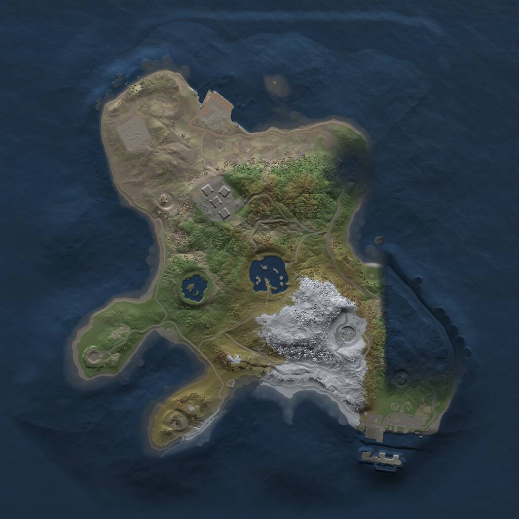 Rust Map: Procedural Map, Size: 2000, Seed: 342, 5 Monuments