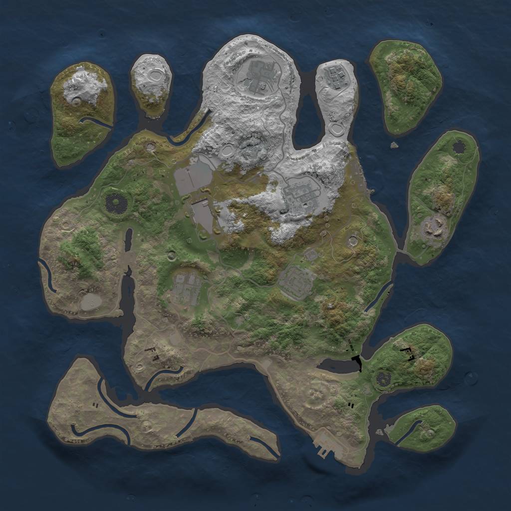 Rust Map: Procedural Map, Size: 3500, Seed: 109592207, 15 Monuments