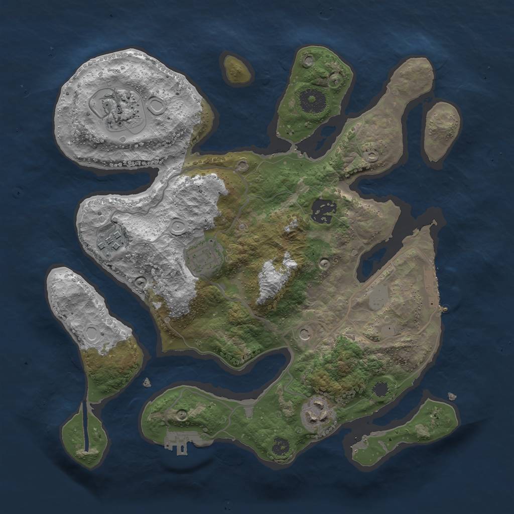 Rust Map: Procedural Map, Size: 3000, Seed: 659460513, 13 Monuments