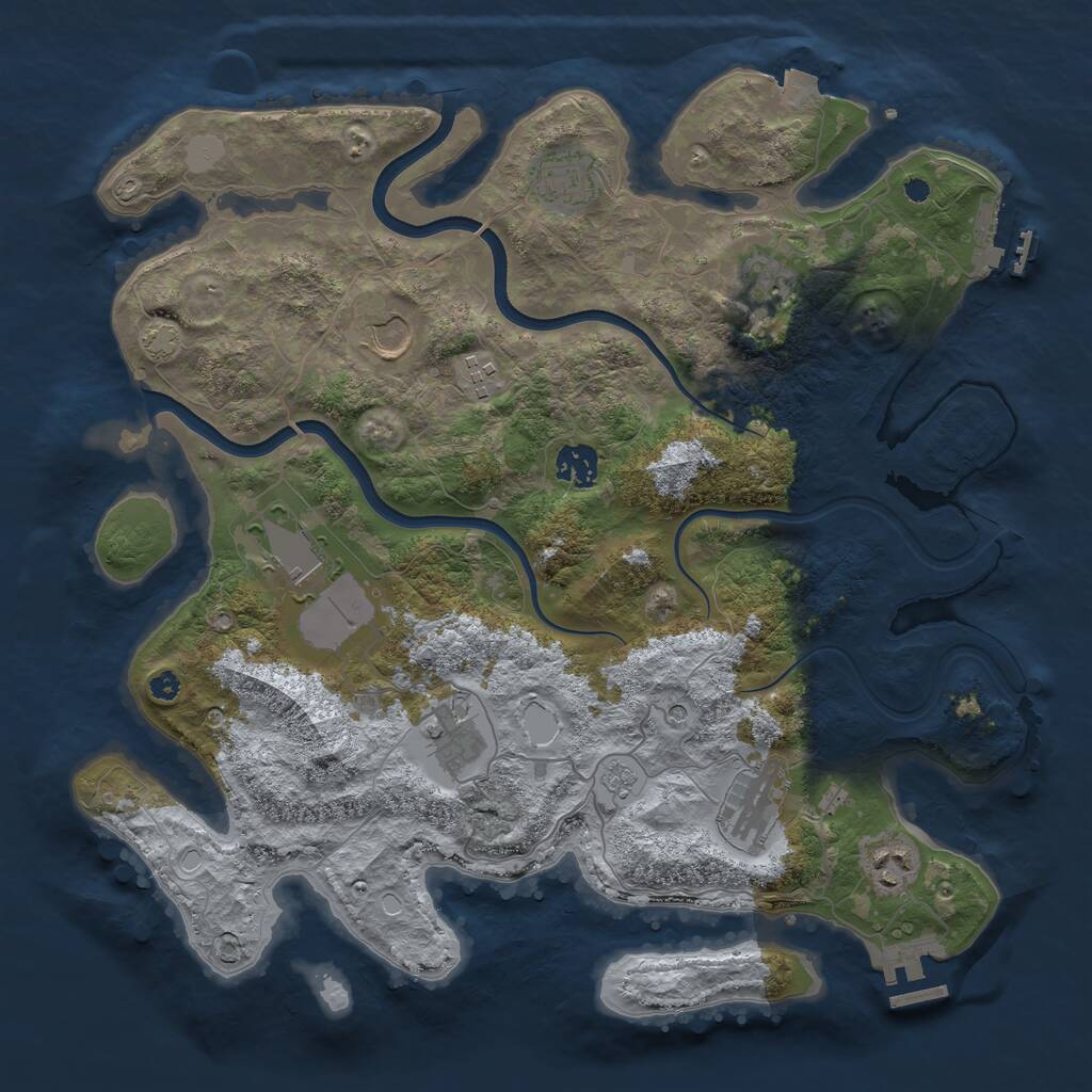 Rust Map: Procedural Map, Size: 3750, Seed: 1247344764, 15 Monuments
