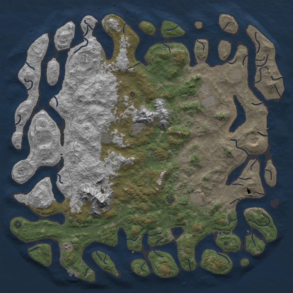 Rust Map: Procedural Map, Size: 6000, Seed: 859857932, 19 Monuments