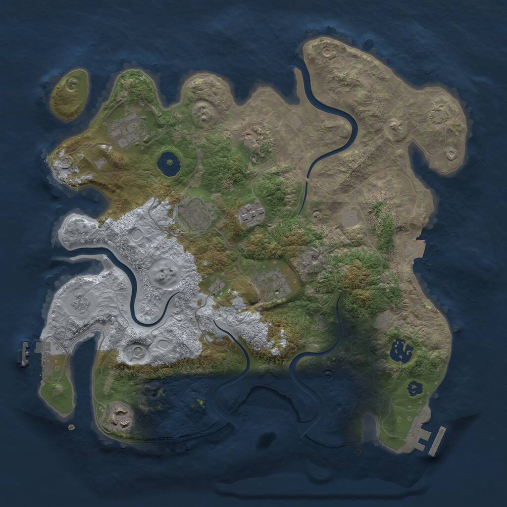 Rust Map: Procedural Map, Size: 3300, Seed: 1822212072, 13 Monuments