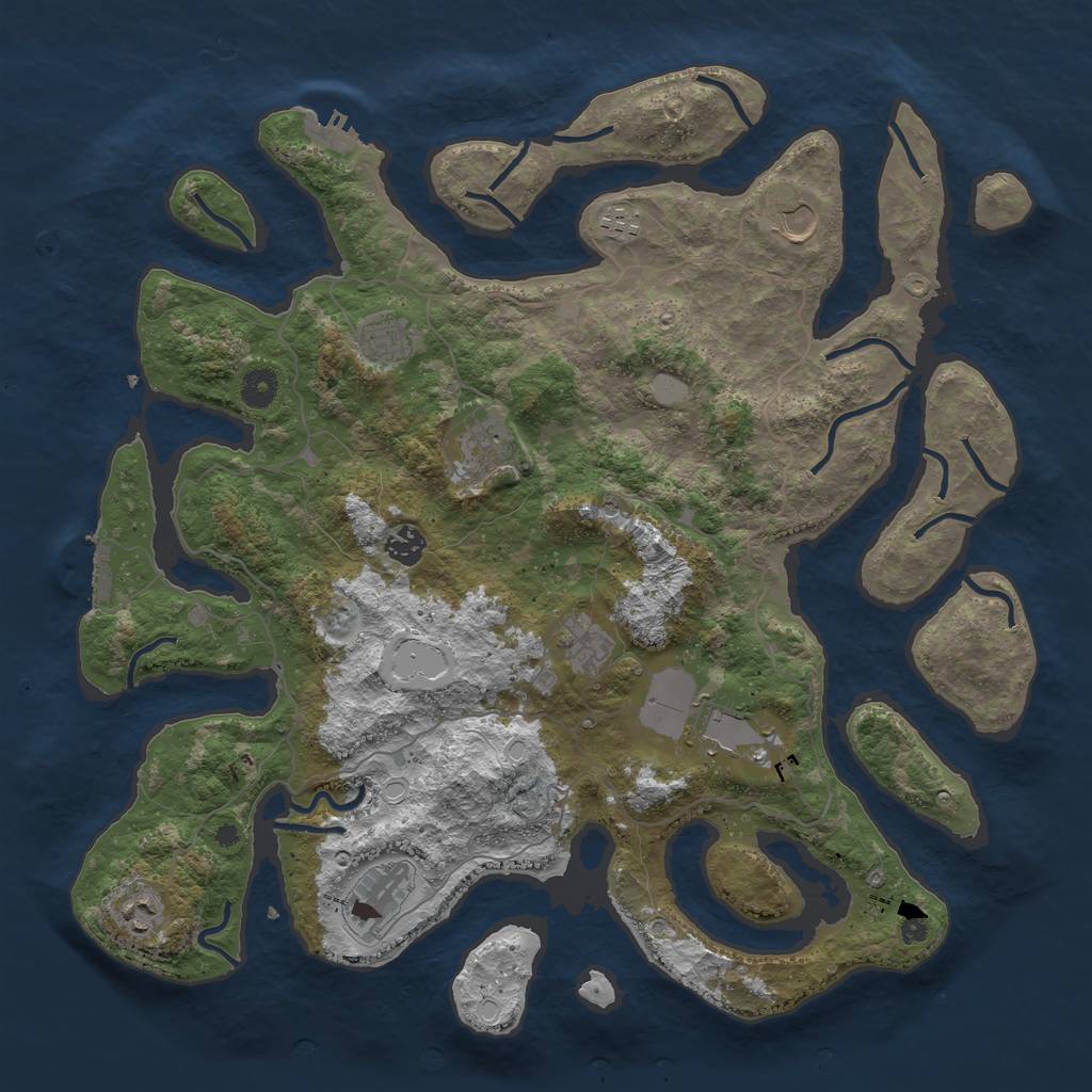 Rust Map: Procedural Map, Size: 4250, Seed: 1531915291, 17 Monuments