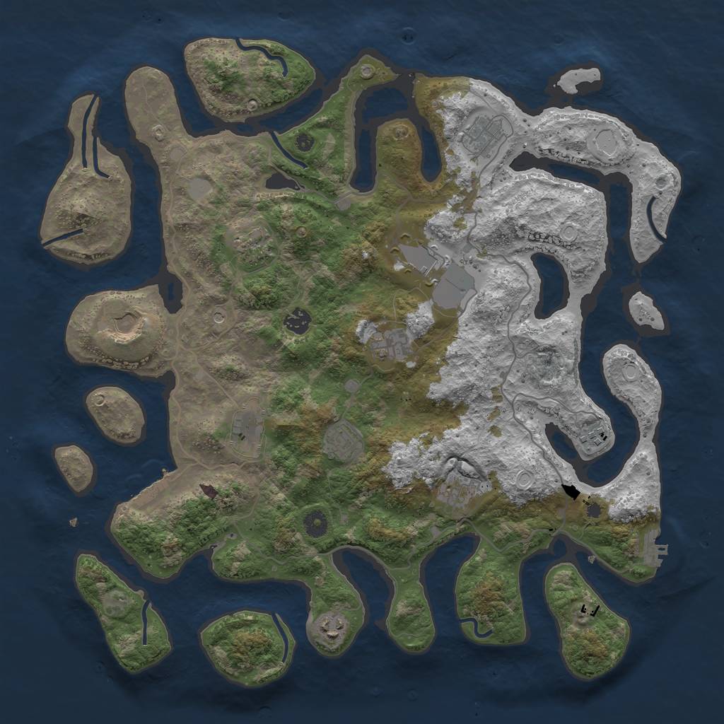 Rust Map: Procedural Map, Size: 4250, Seed: 1376195373, 19 Monuments