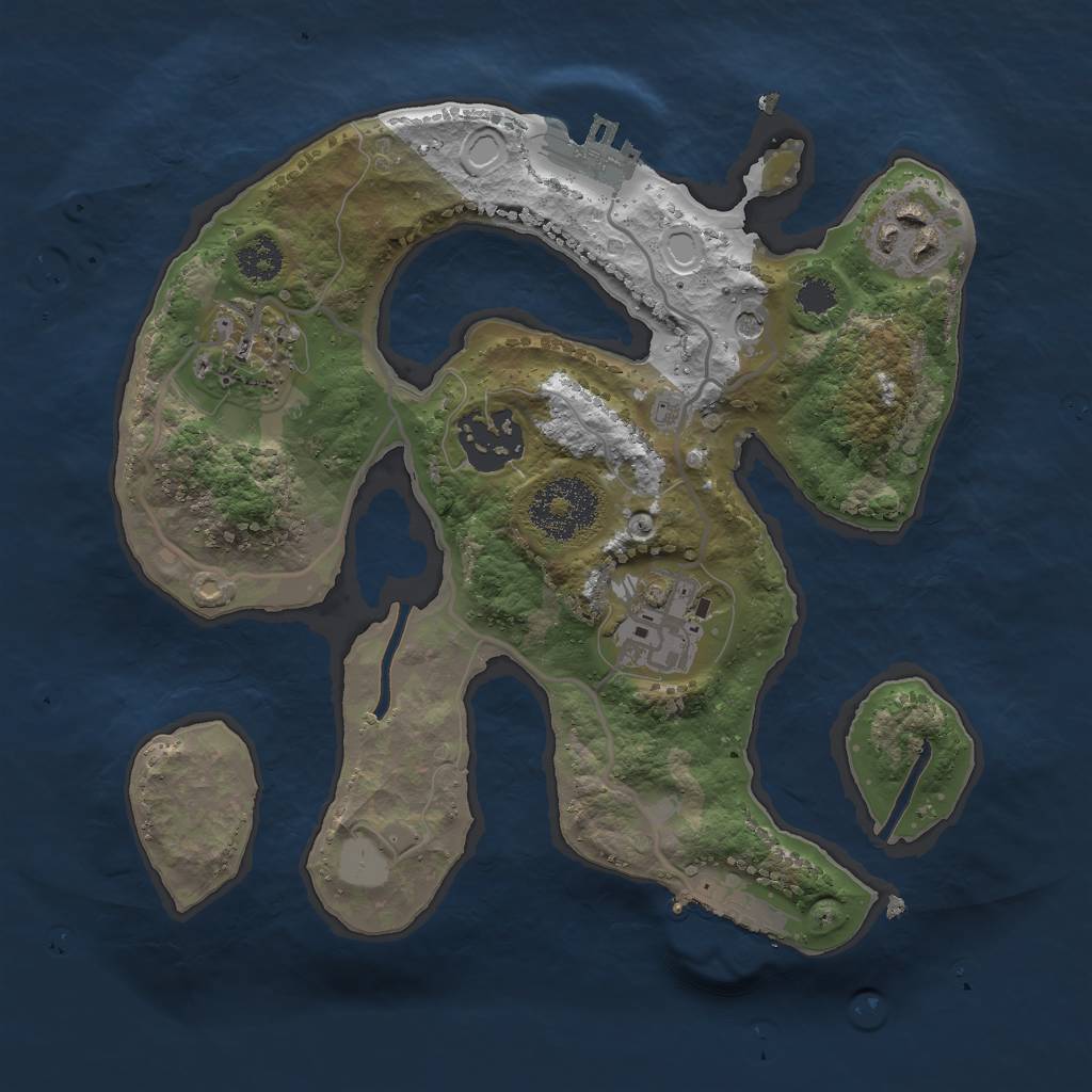 Rust Map: Procedural Map, Size: 2500, Seed: 764365239, 12 Monuments