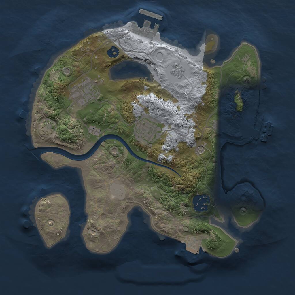 Rust Map: Procedural Map, Size: 2500, Seed: 764365239, 9 Monuments