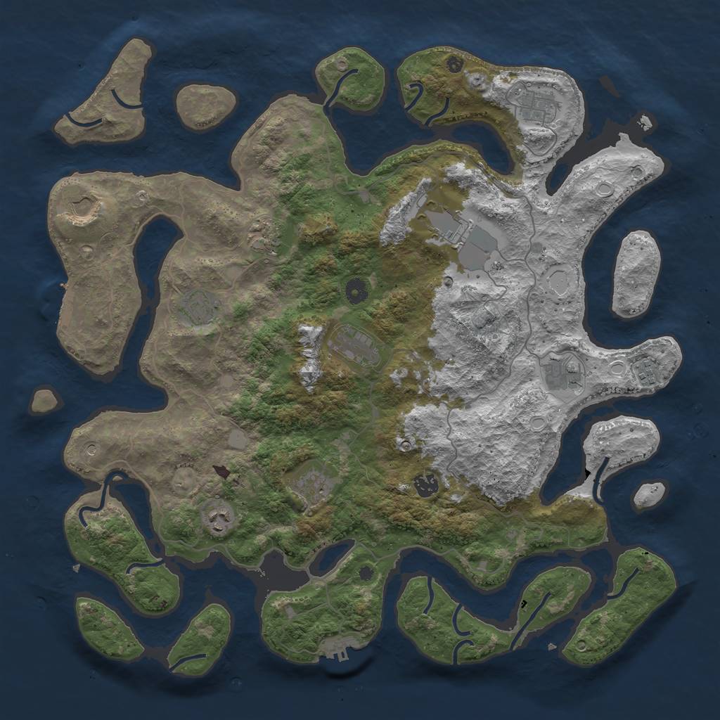Rust Map: Procedural Map, Size: 4500, Seed: 53448, 19 Monuments