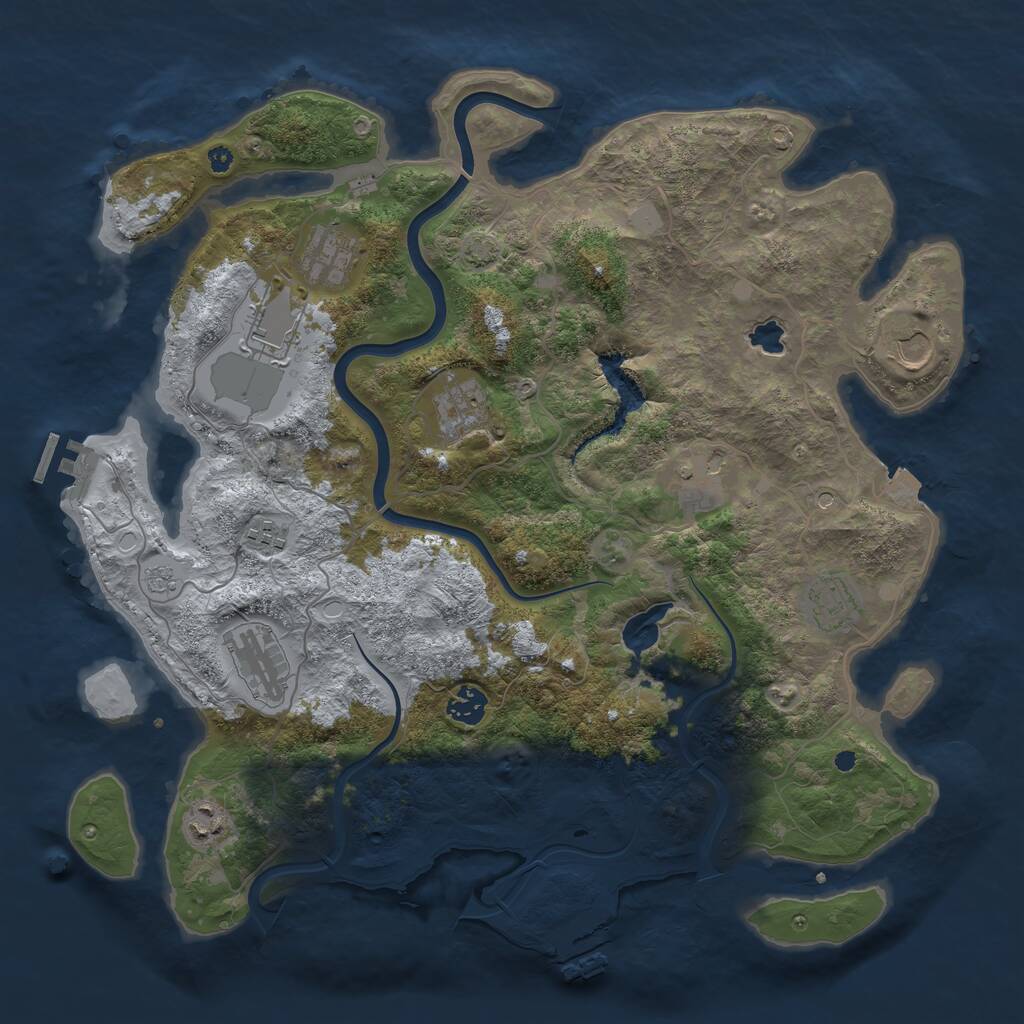 Rust Map: Procedural Map, Size: 4000, Seed: 877561577, 16 Monuments