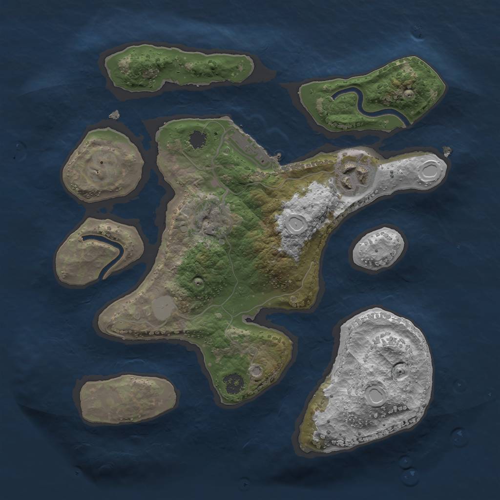 Rust Map: Procedural Map, Size: 2500, Seed: 1316, 7 Monuments