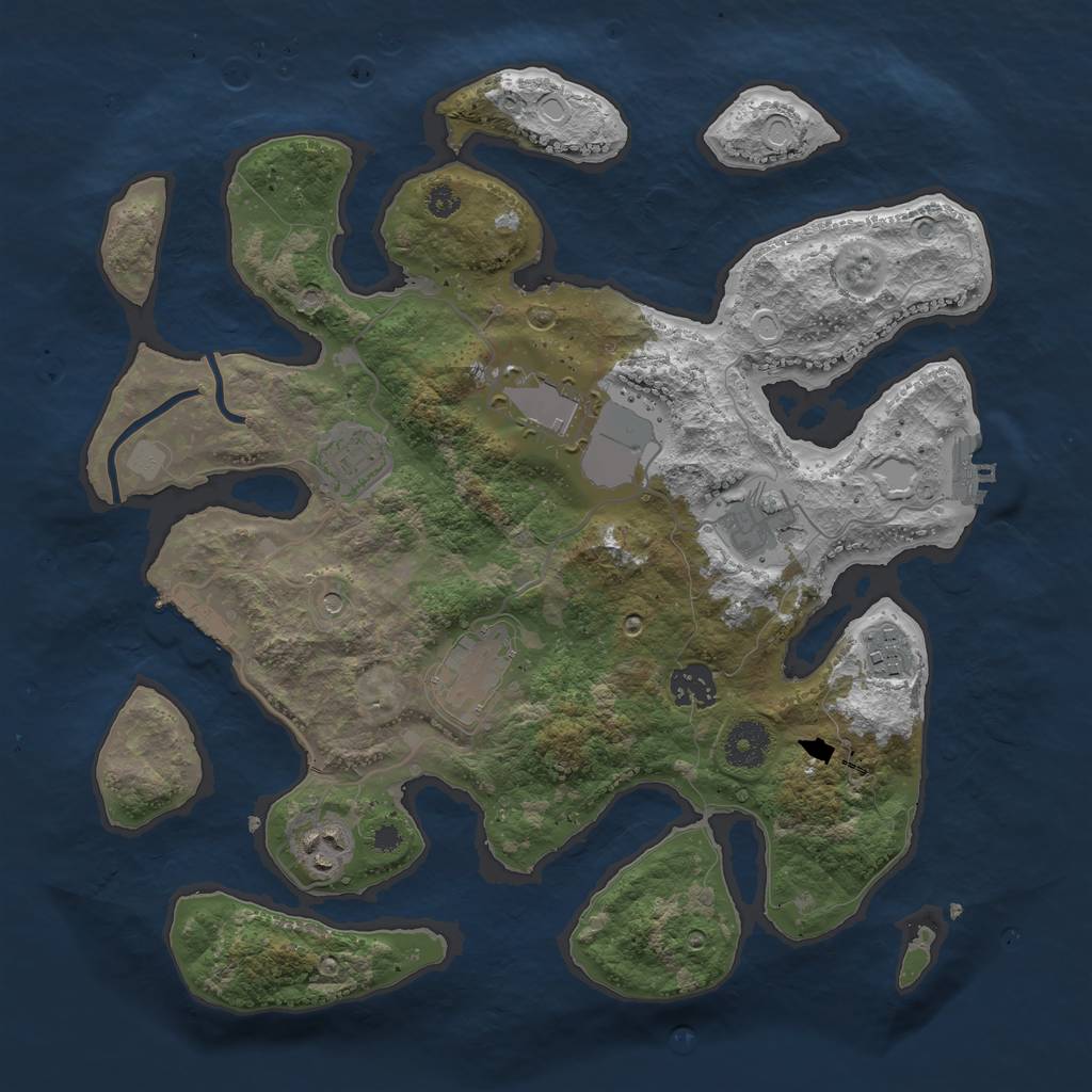 Rust Map: Procedural Map, Size: 3500, Seed: 40056709, 15 Monuments