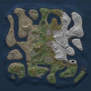 Thumbnail Rust Map: Procedural Map, Size: 3600, Seed: 20411, 15 Monuments