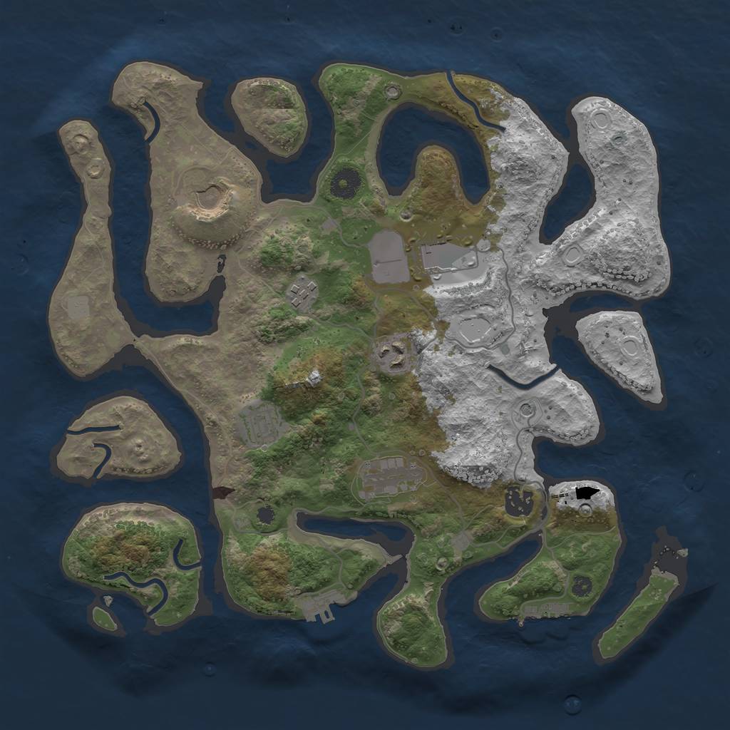 Rust Map: Procedural Map, Size: 3600, Seed: 20411, 15 Monuments