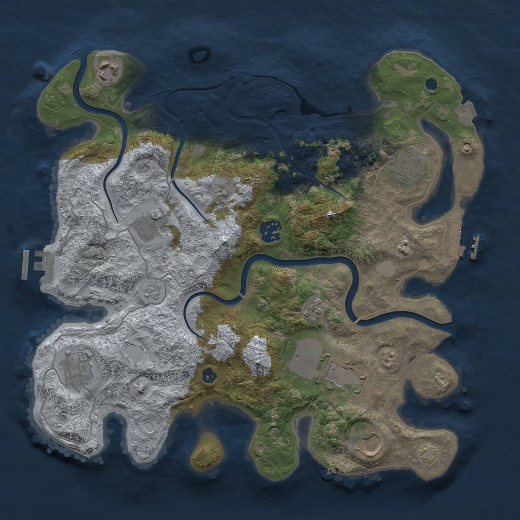 Rust Map: Procedural Map, Size: 3500, Seed: 788804236, 14 Monuments
