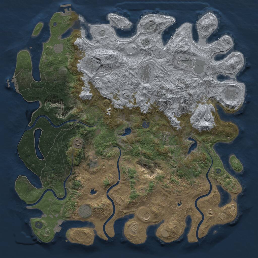 Rust Map: Procedural Map, Size: 5000, Seed: 78895121, 17 Monuments