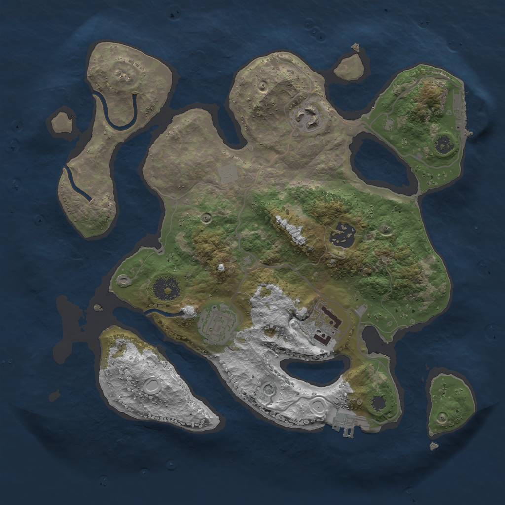 Rust Map: Procedural Map, Size: 3000, Seed: 9875622, 12 Monuments