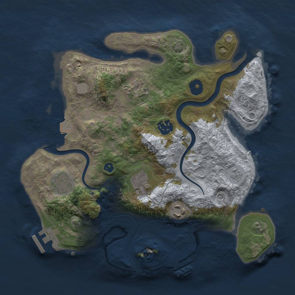 Rust Map: Procedural Map, Size: 3000, Seed: 842663335, 11 Monuments