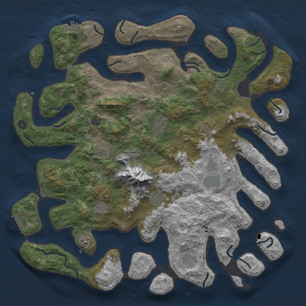 Rust Map: Procedural Map, Size: 5000, Seed: 8546214, 18 Monuments