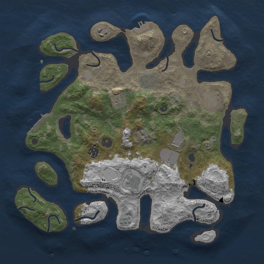 Rust Map: Procedural Map, Size: 3700, Seed: 540557, 15 Monuments