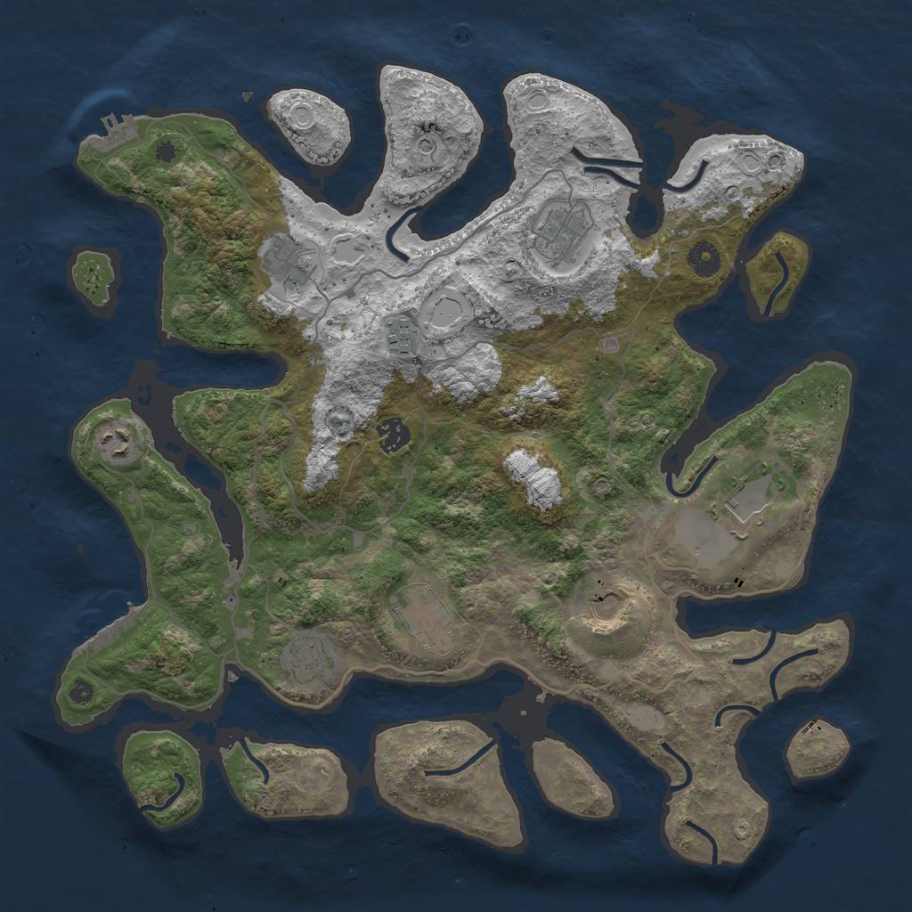 Rust Map: Procedural Map, Size: 4000, Seed: 5848, 17 Monuments