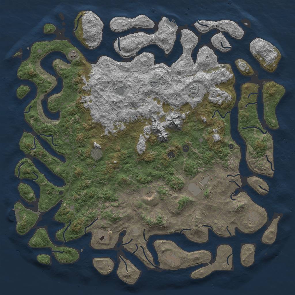 Rust Map: Procedural Map, Size: 6000, Seed: 1824648, 19 Monuments