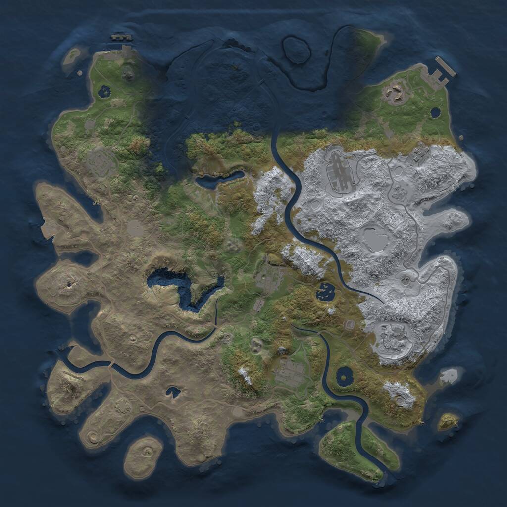 Rust Map: Procedural Map, Size: 4000, Seed: 2000184684, 14 Monuments