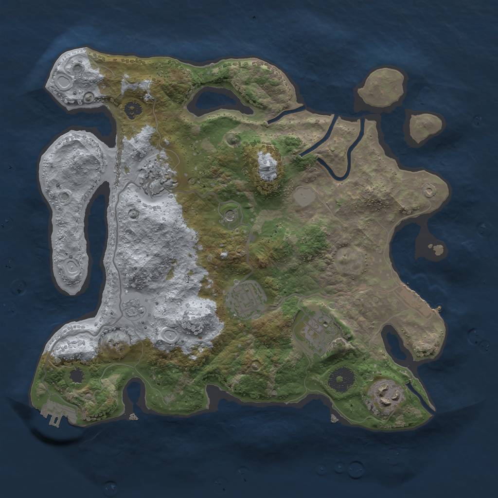 Rust Map: Procedural Map, Size: 3000, Seed: 4536454, 11 Monuments