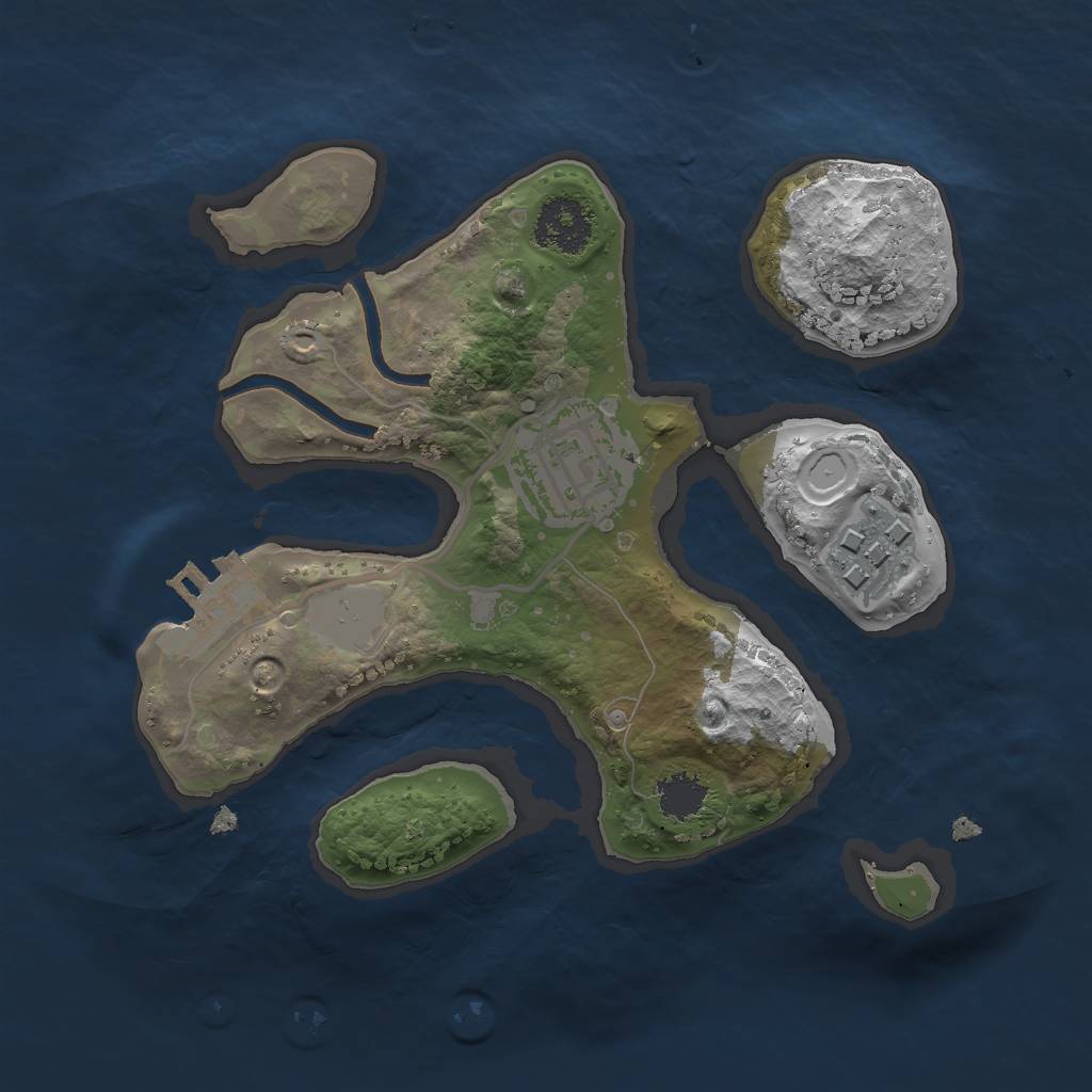 Rust Map: Procedural Map, Size: 2000, Seed: 654154135, 8 Monuments