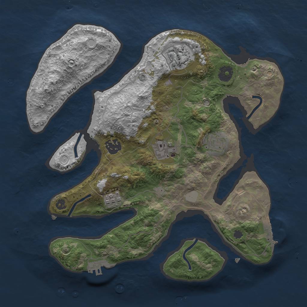 Rust Map: Procedural Map, Size: 3000, Seed: 285507786, 12 Monuments