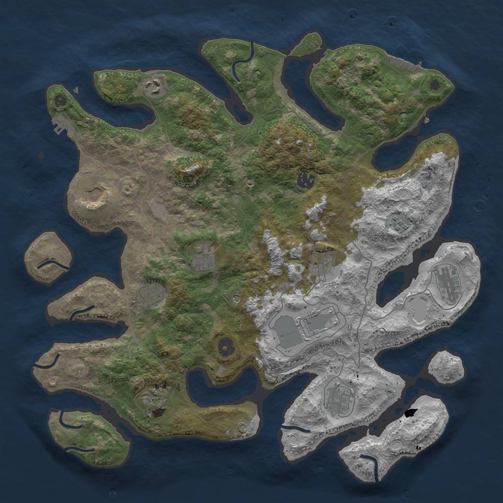 Rust Map: Procedural Map, Size: 4200, Seed: 214200004, 19 Monuments