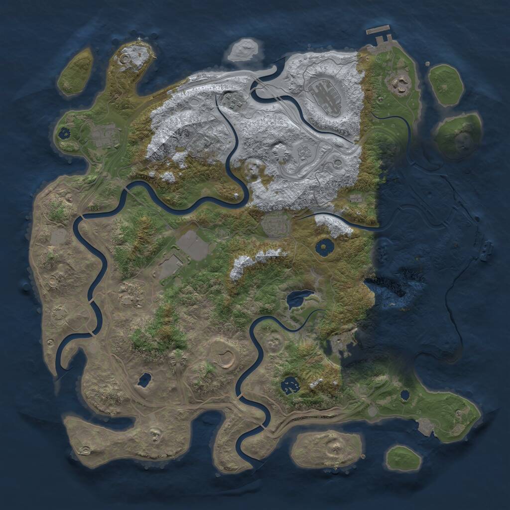 Rust Map: Procedural Map, Size: 4300, Seed: 7219174, 16 Monuments