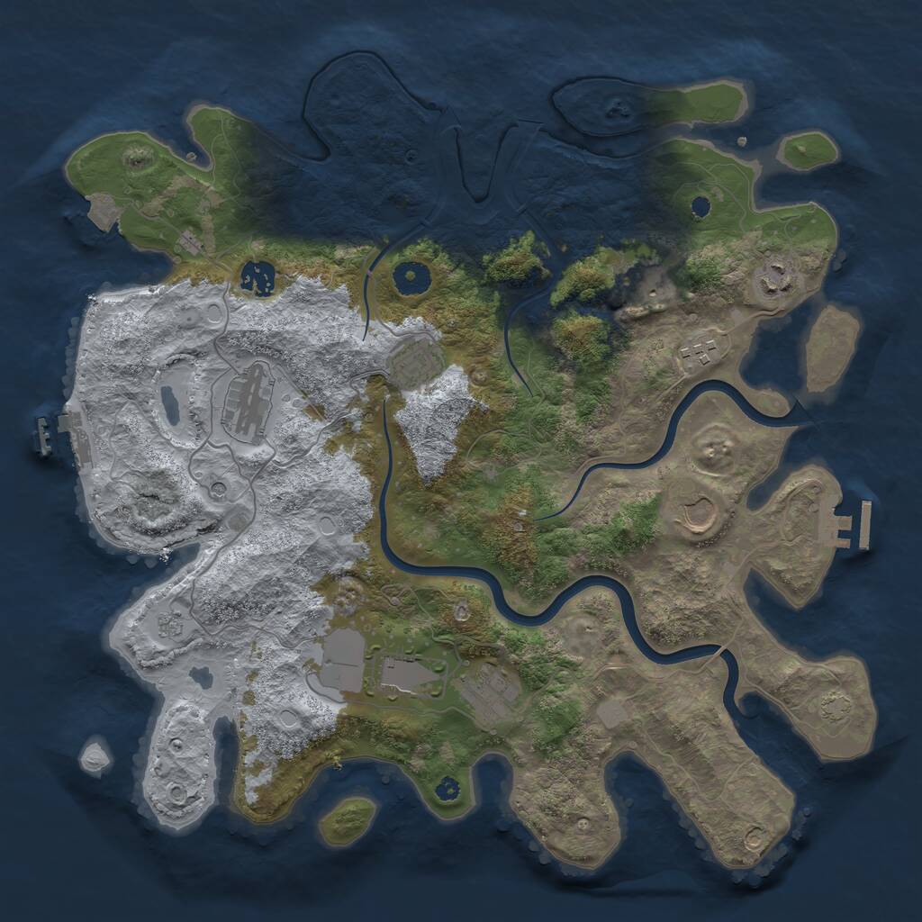 Rust Map: Procedural Map, Size: 3850, Seed: 1964717274, 15 Monuments